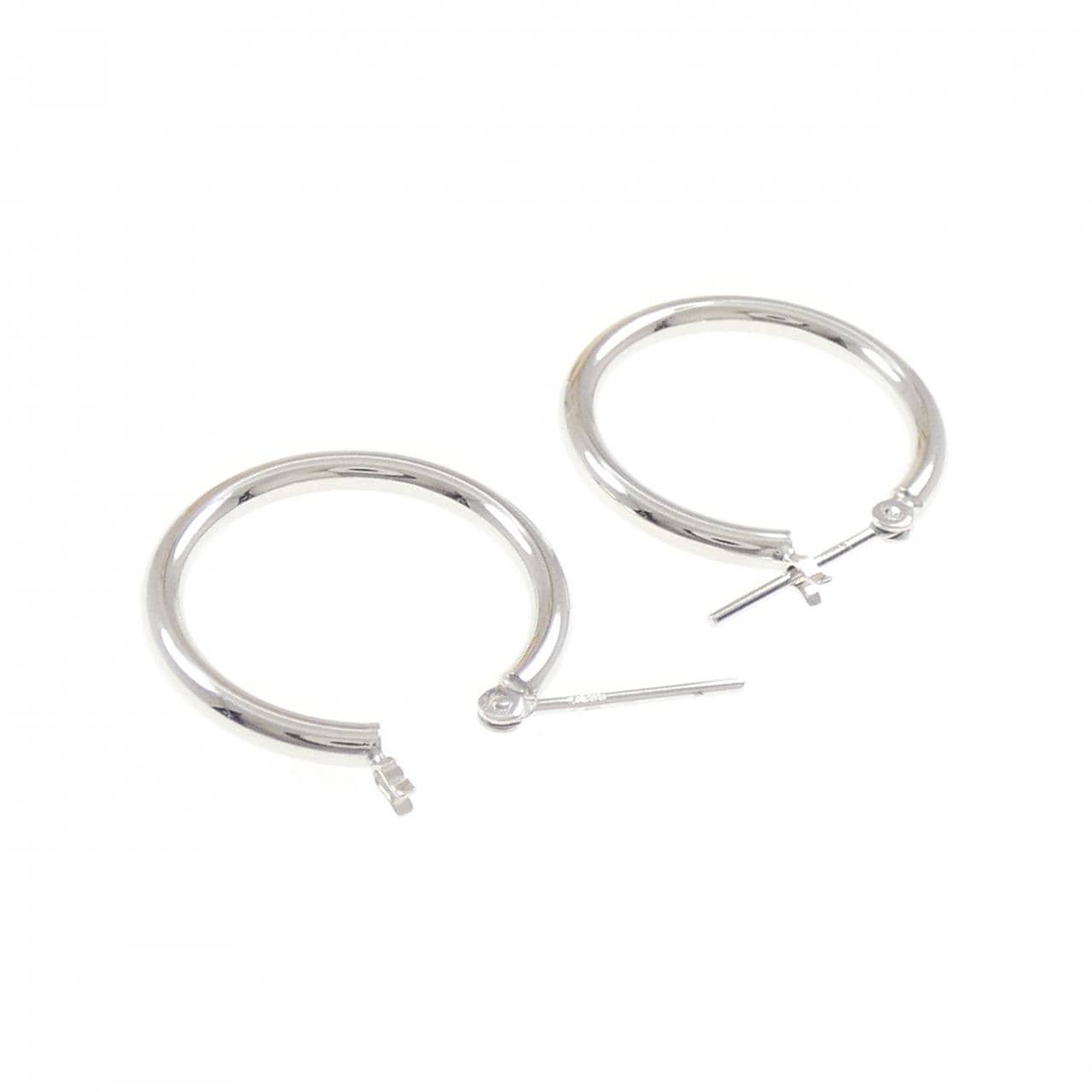 K18WG フープ ピアス