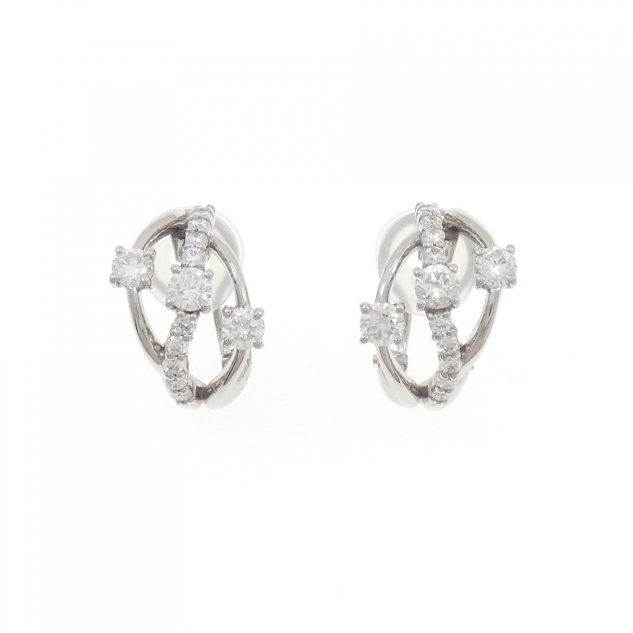 K18WG ダイヤモンド ピアス/イヤリング 1.00CT