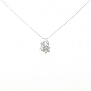 K18WG フラワー ダイヤモンド ネックレス 0.50CT
