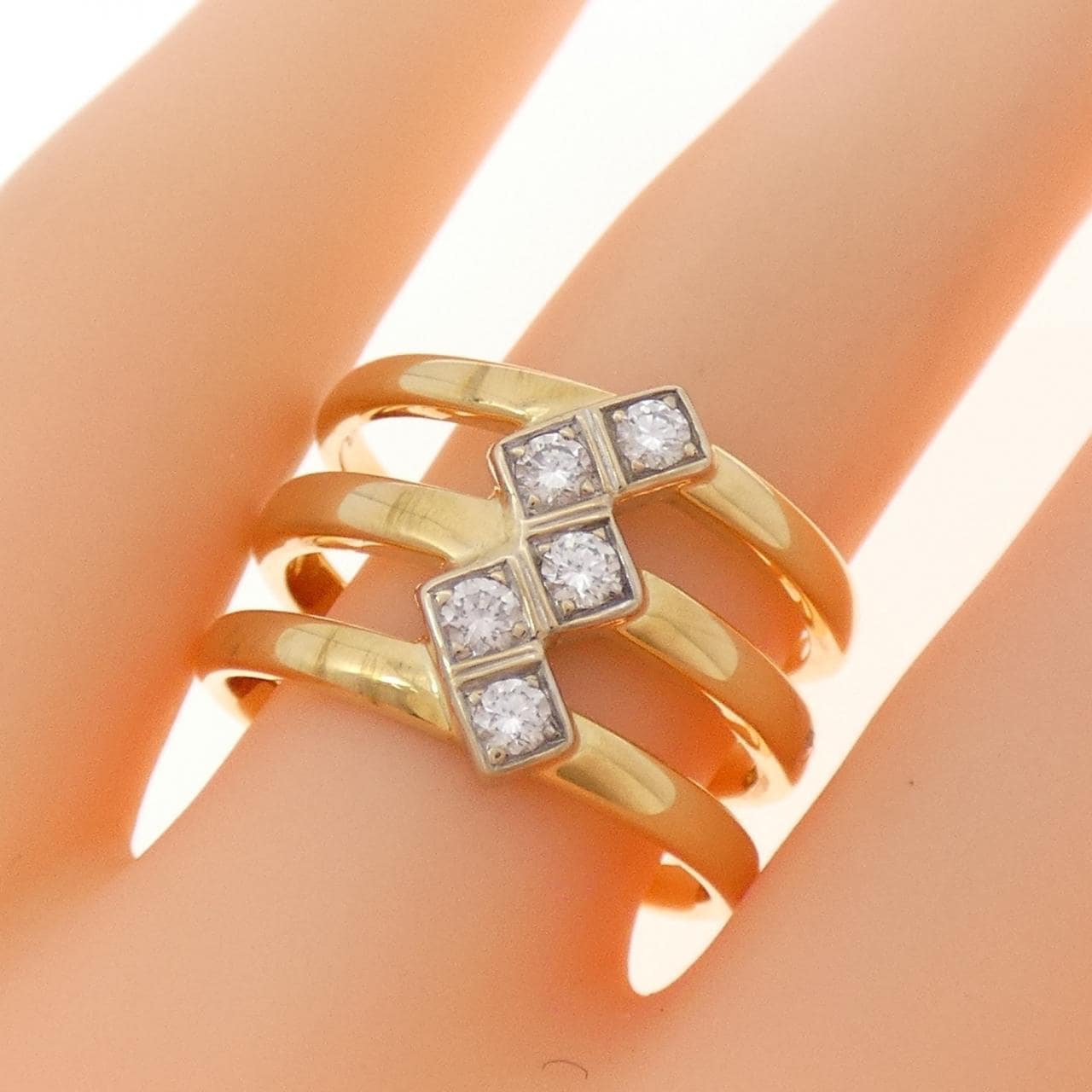 K18YG/K18WG ダイヤモンド リング 0.25CT