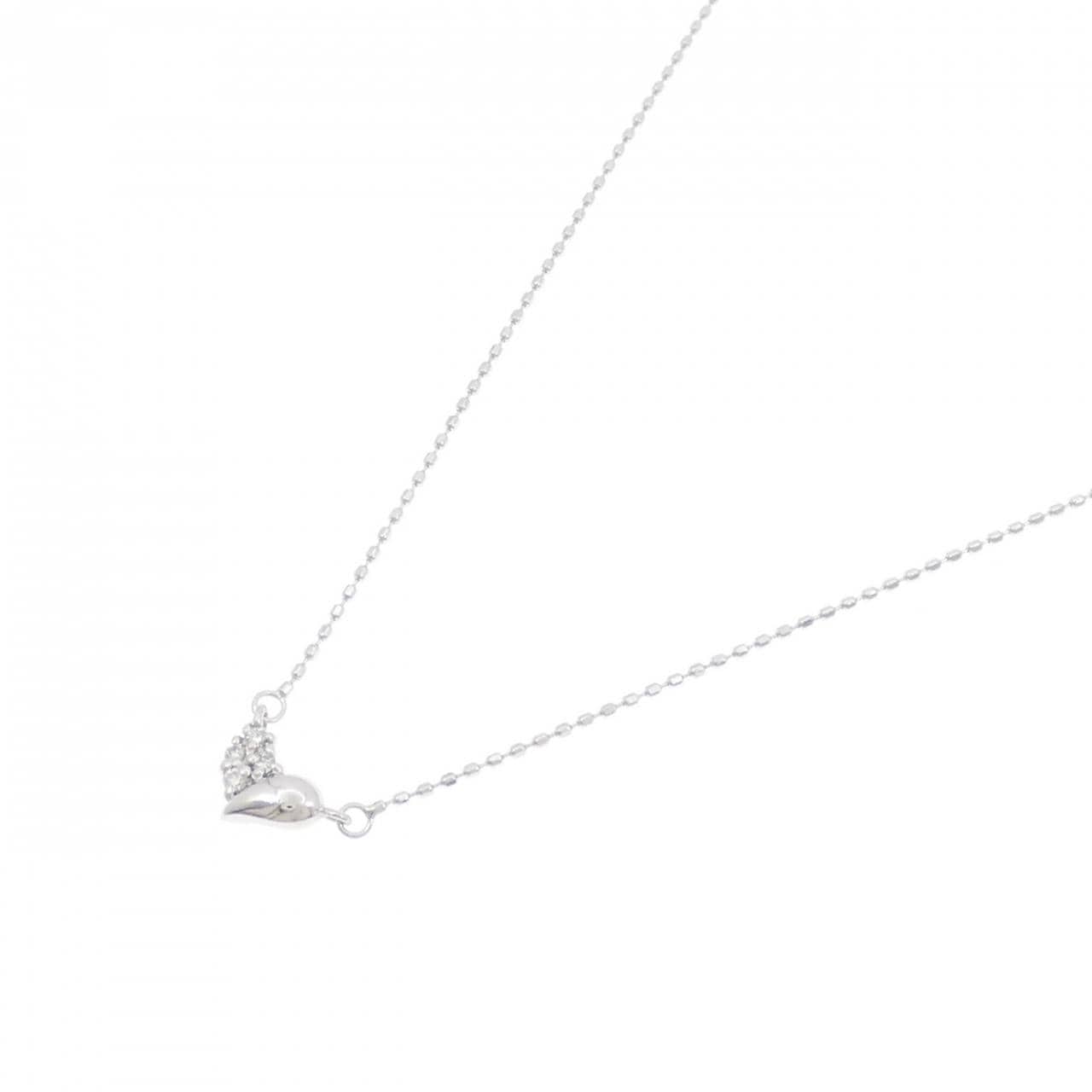 K10WG ハート ダイヤモンド ネックレス 0.03CT