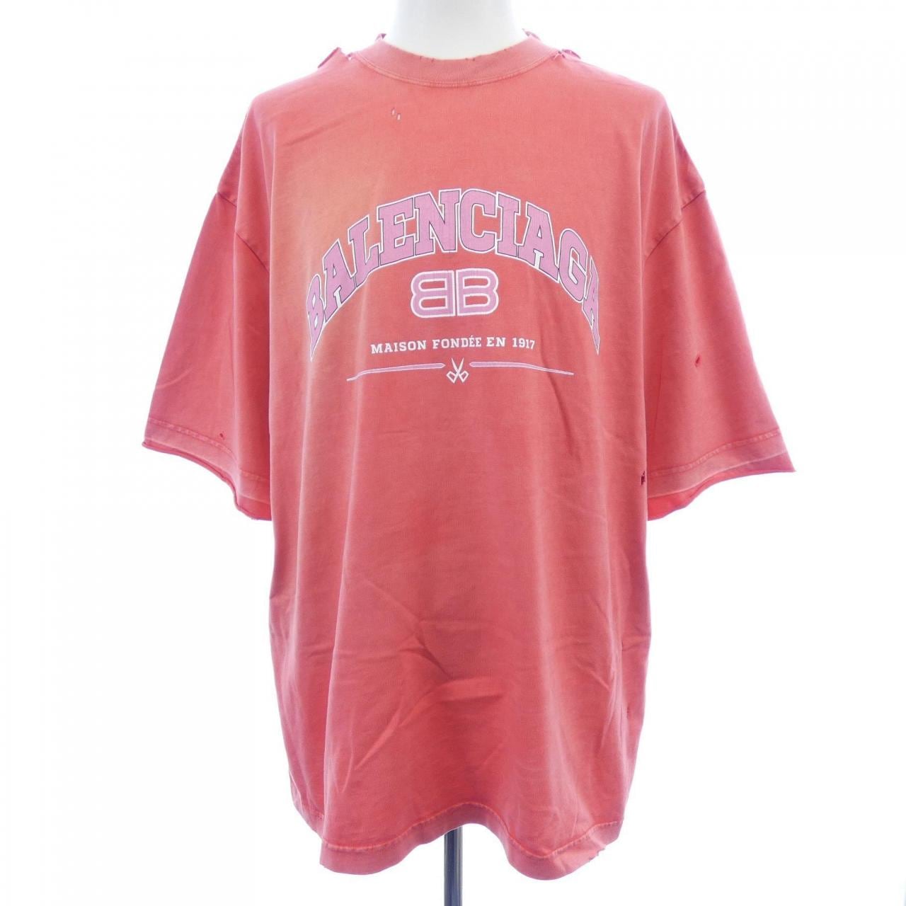 バレンシアガ BALENCIAGA ダメージ加工 612966 TLVJ1 UNISEX Tシャツ