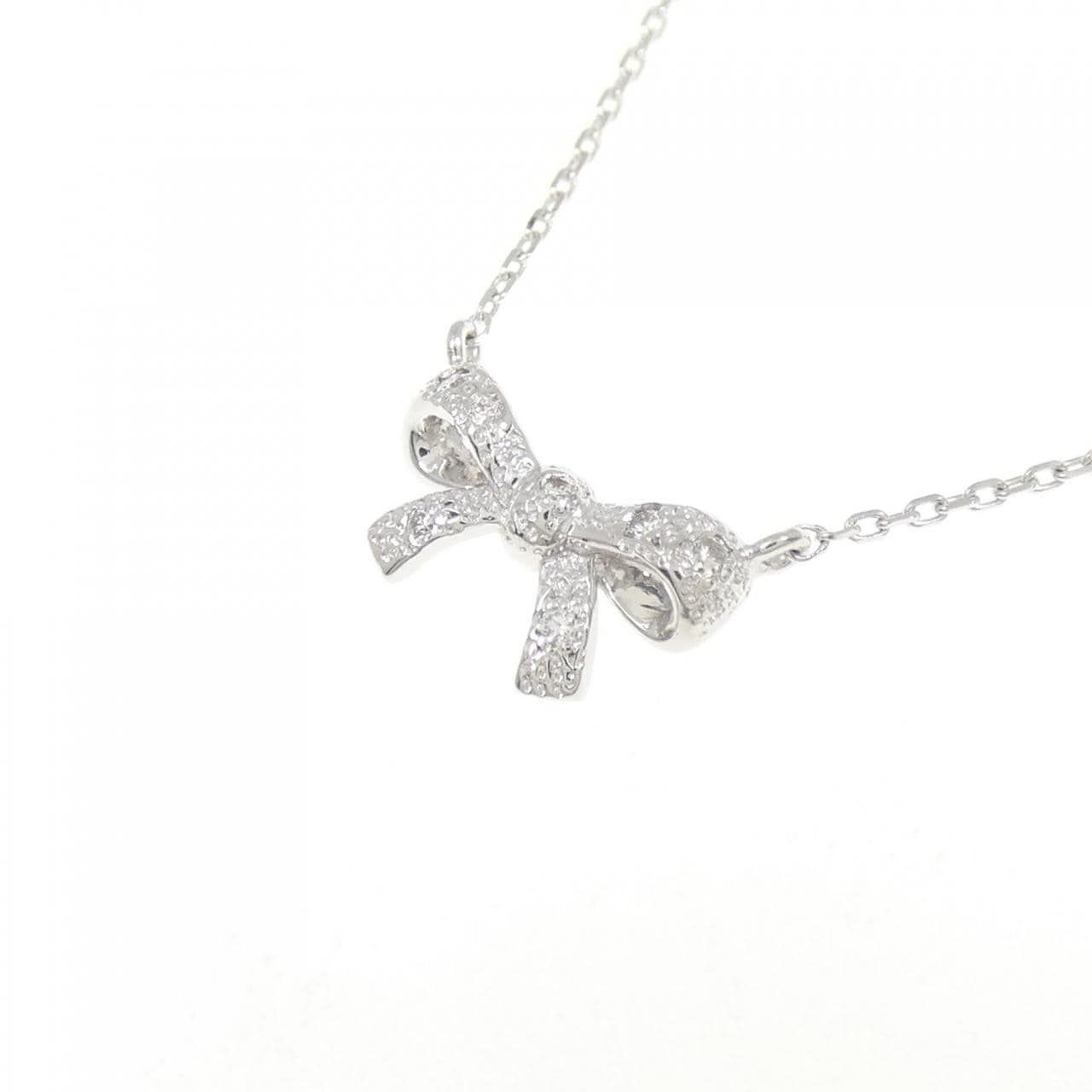 スタージュエリー リボン ダイヤモンド ネックレス 0.03CT