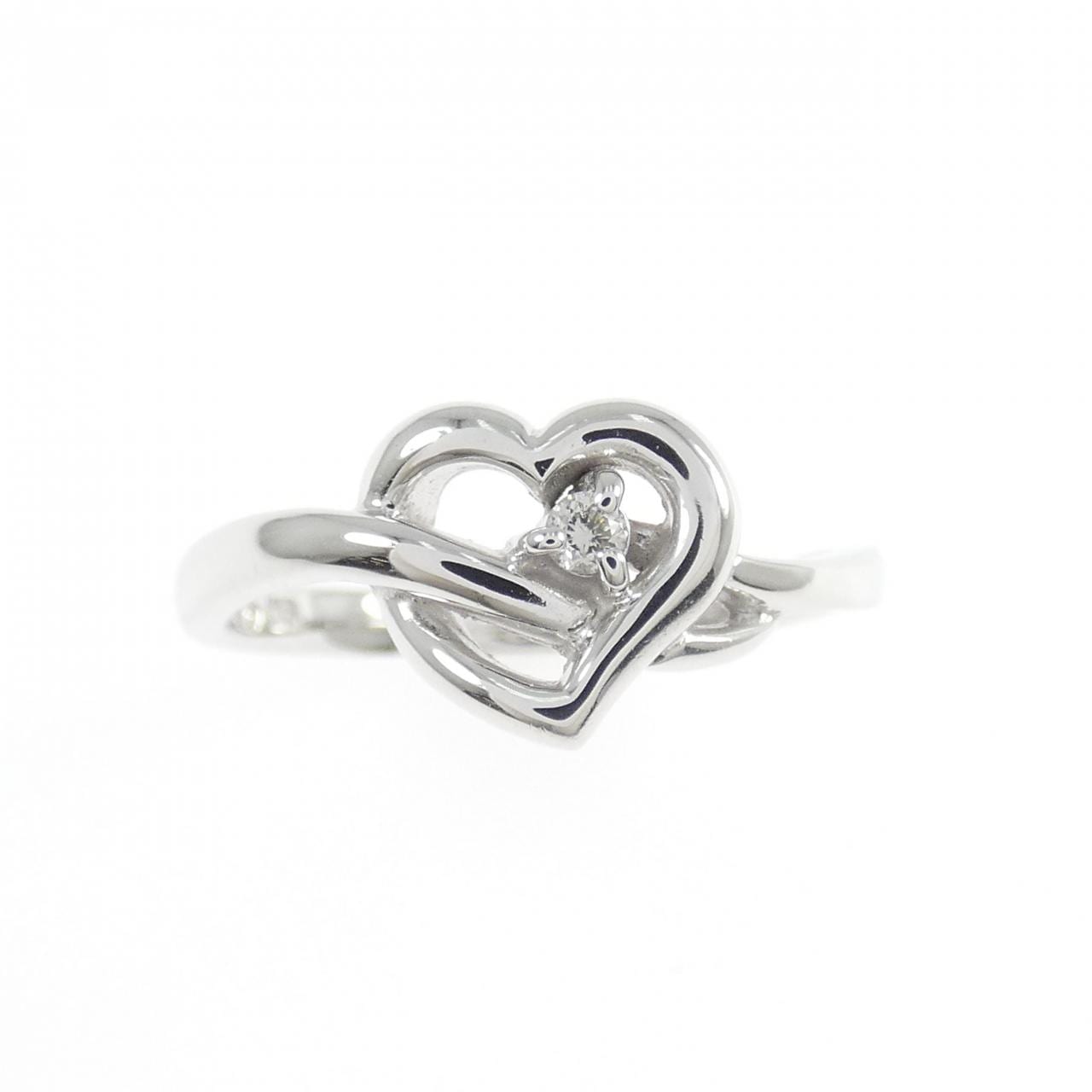 K10WG ハート ダイヤモンド リング 0.02CT