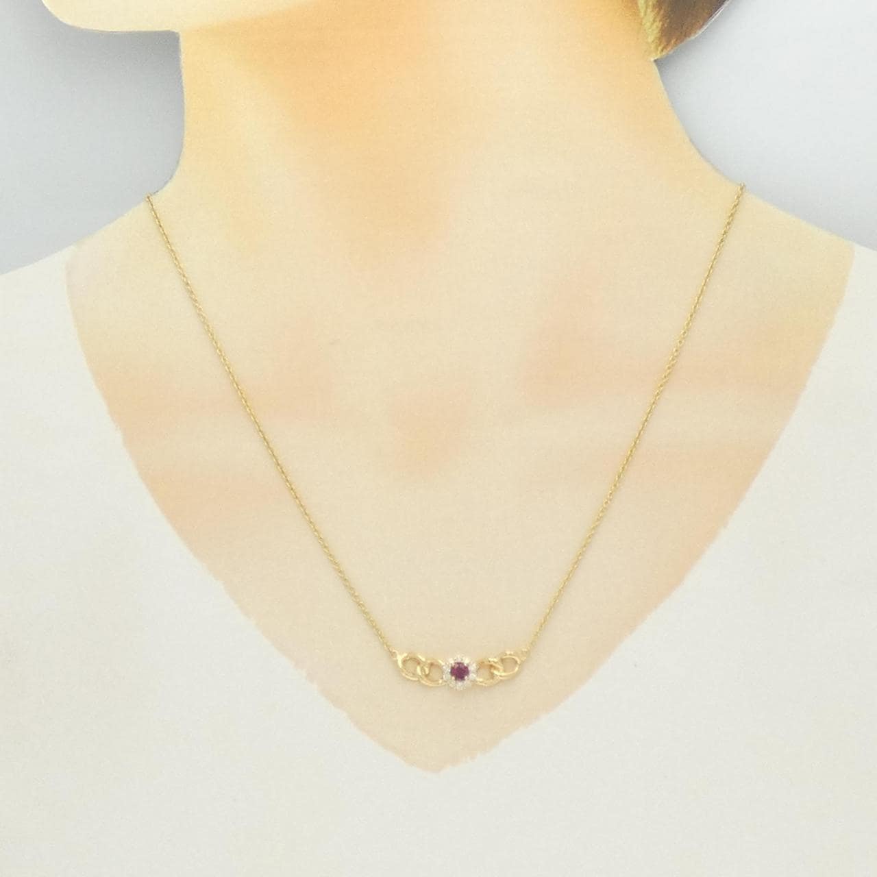 K18YG ルビー ネックレス 0.25CT