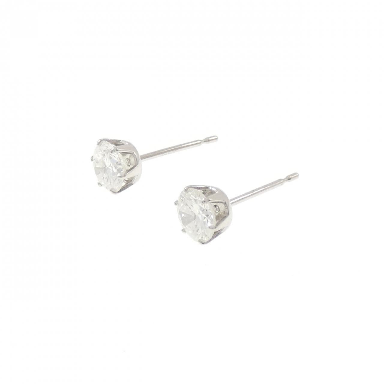 PT900 ソリティア ダイヤモンド ピアス 1.025CT