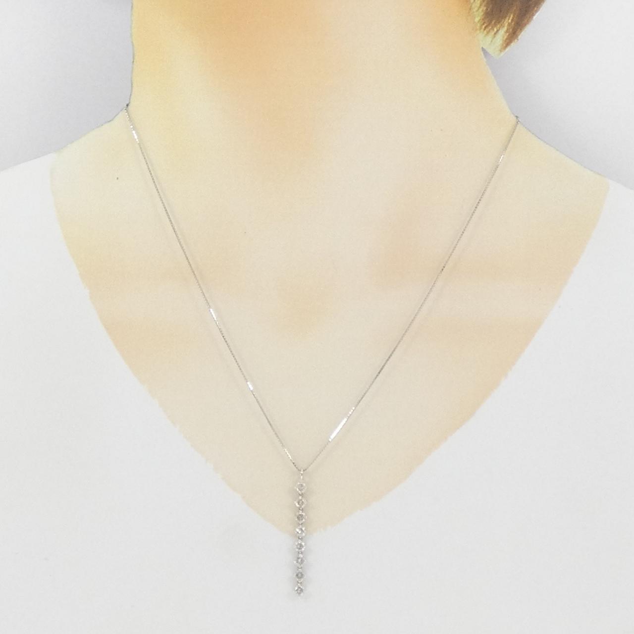 K18WG ダイヤモンド ネックレス 1.00CT