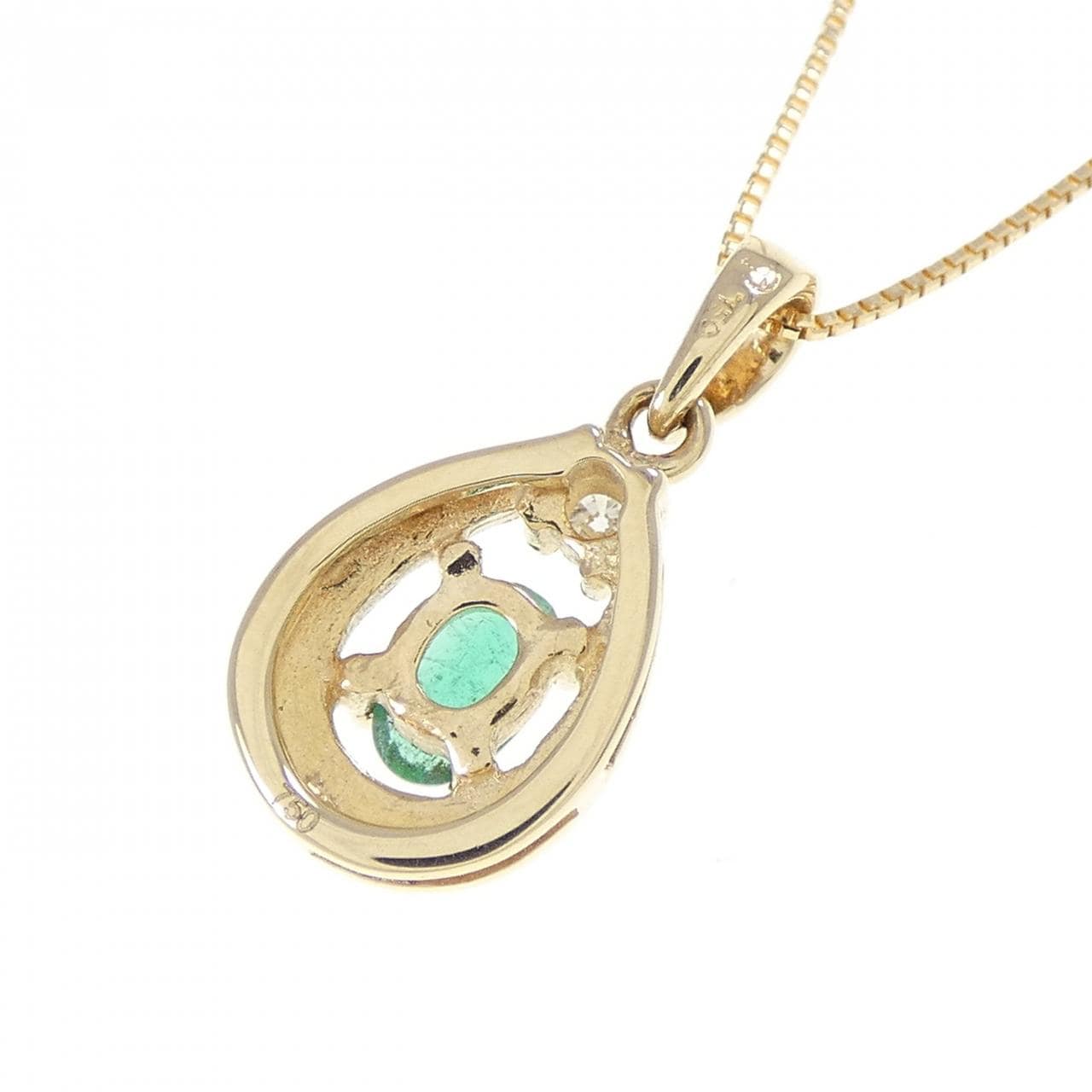 750YG/K18YG エメラルド ネックレス