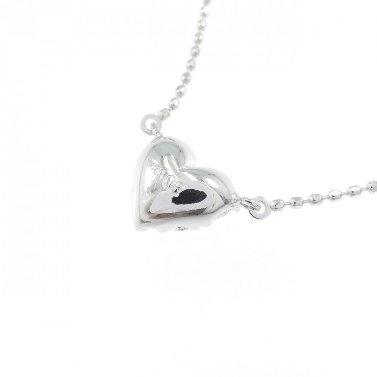 K18WG ハート ダイヤモンド ネックレス