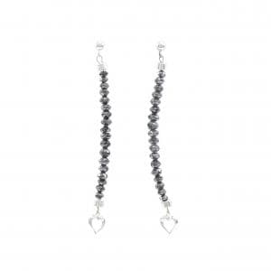 K18WG ハート ダイヤモンド ピアス 2.0CT