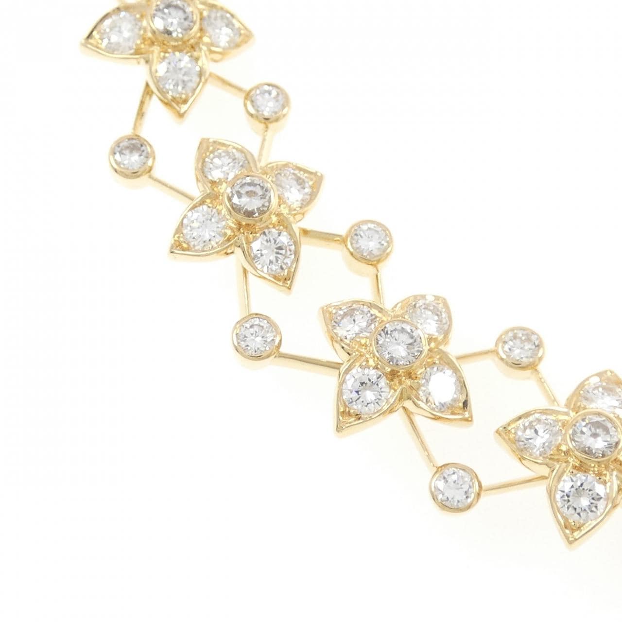 750YG フラワー ダイヤモンド ネックレス 12.94CT