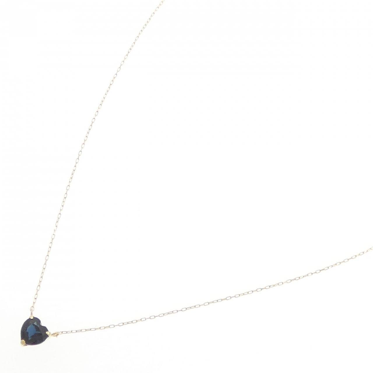 K18YG ハート サファイヤ ネックレス 0.50CT