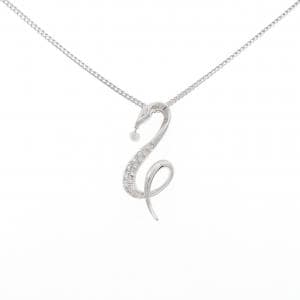 K18WG スネーク ダイヤモンド ネックレス 0.26CT