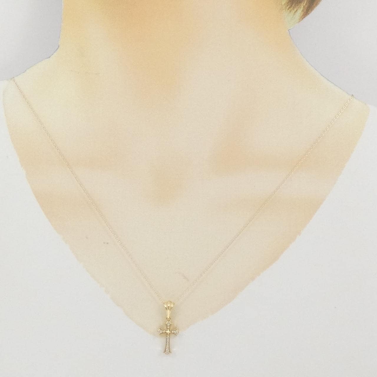 10KYG/K10YG Cross Diamond Necklace