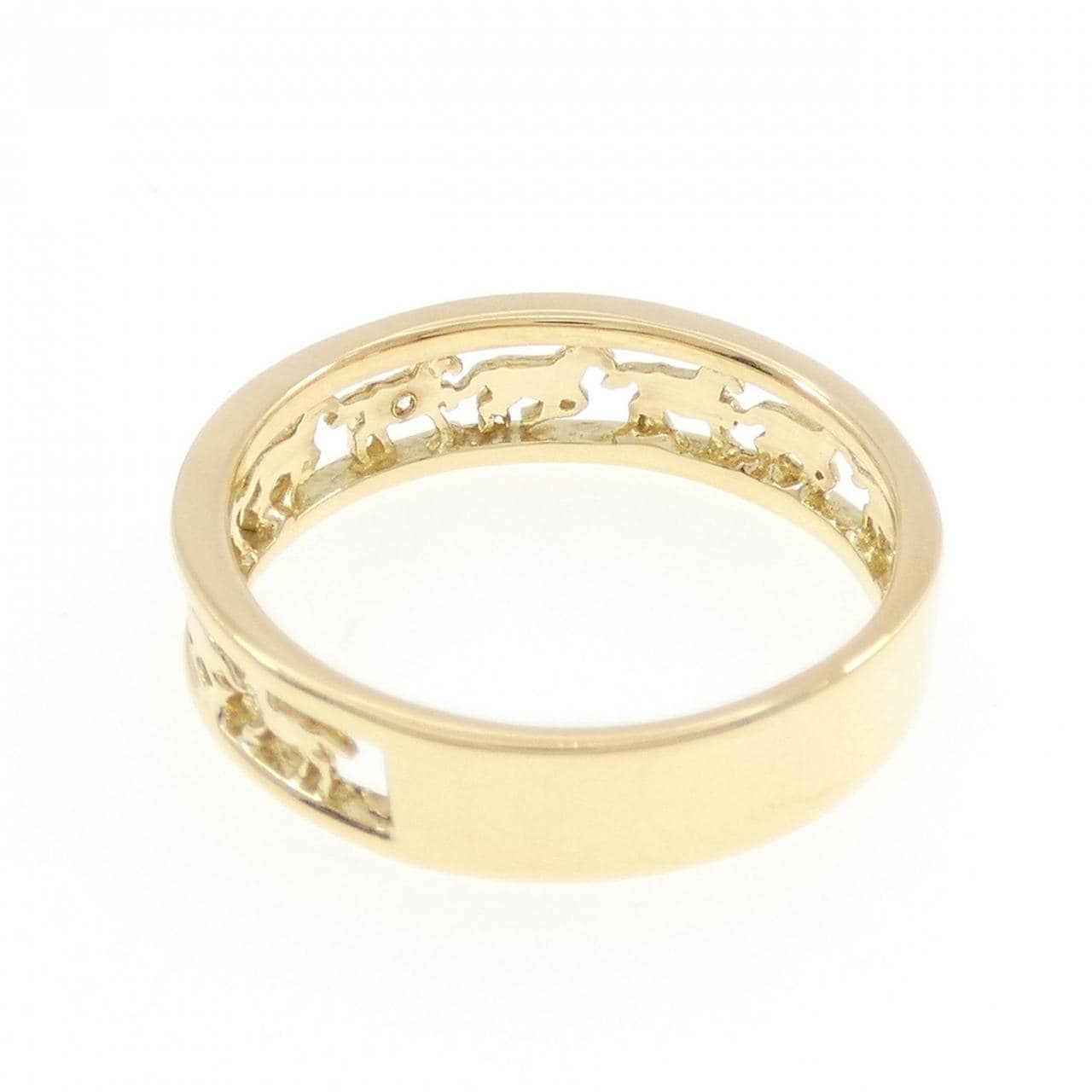 K18YG ホース ダイヤモンド リング 0.01CT