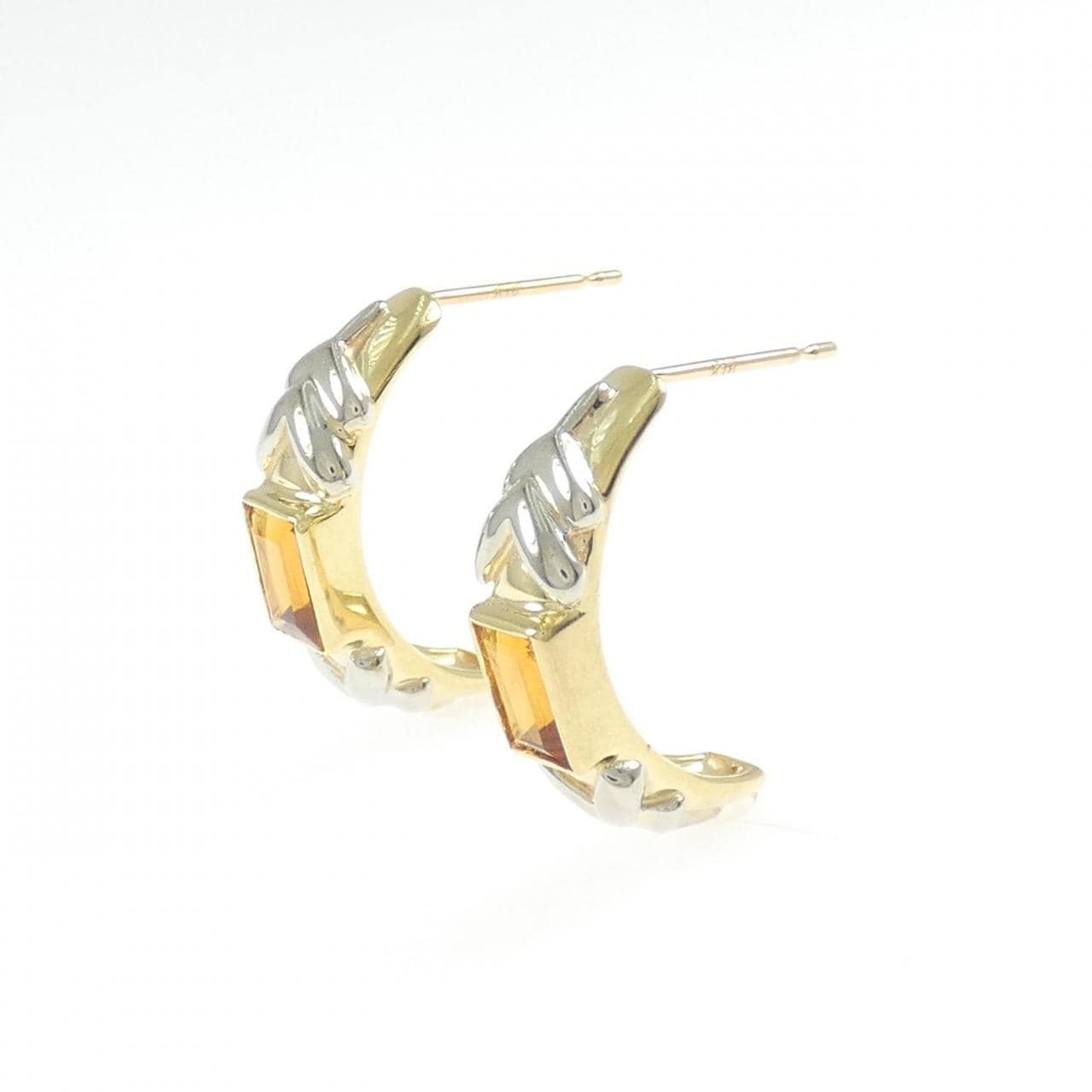 K18YG/K18WG シトリン ピアス