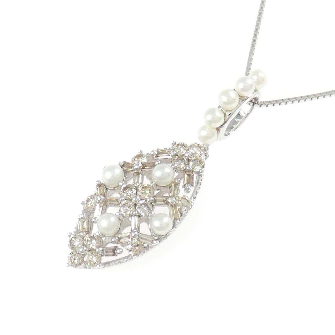 K18WG 淡水パール ネックレス