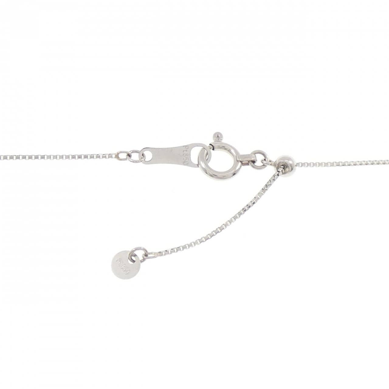 【新品】PT900/PT850 フラワー ダイヤモンド ネックレス 0.23CT