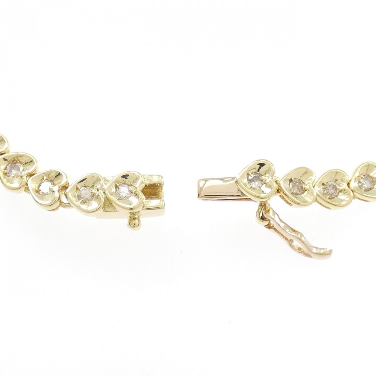 K18YG ハート ダイヤモンド ブレスレット 1.00CT