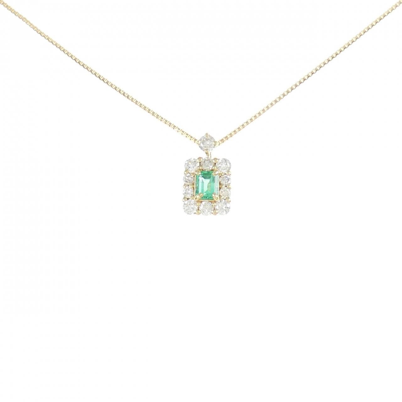[BRAND NEW] K18YG emerald necklace 0.14CT