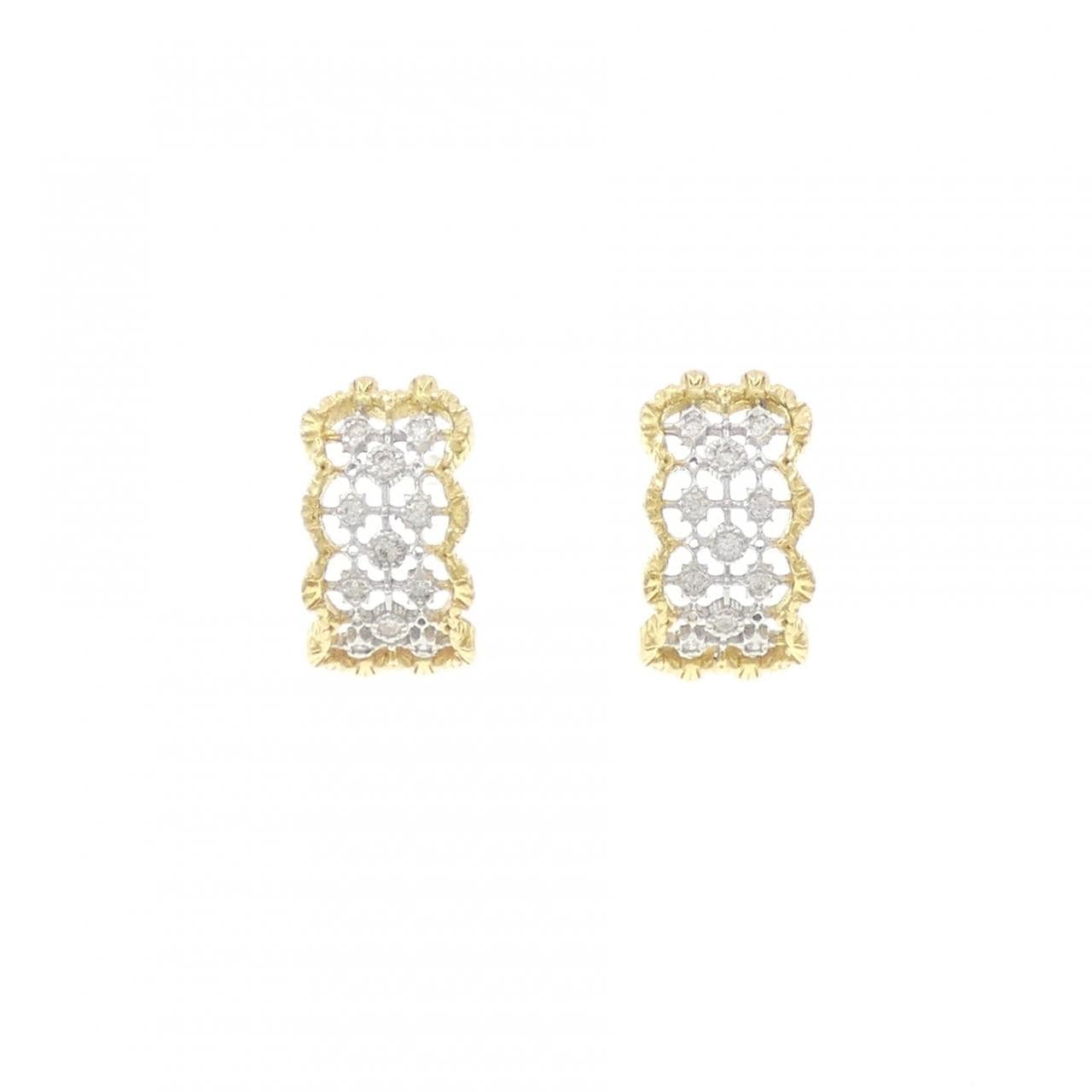 K18YG/PT900 ダイヤモンド ピアス 0.10CT