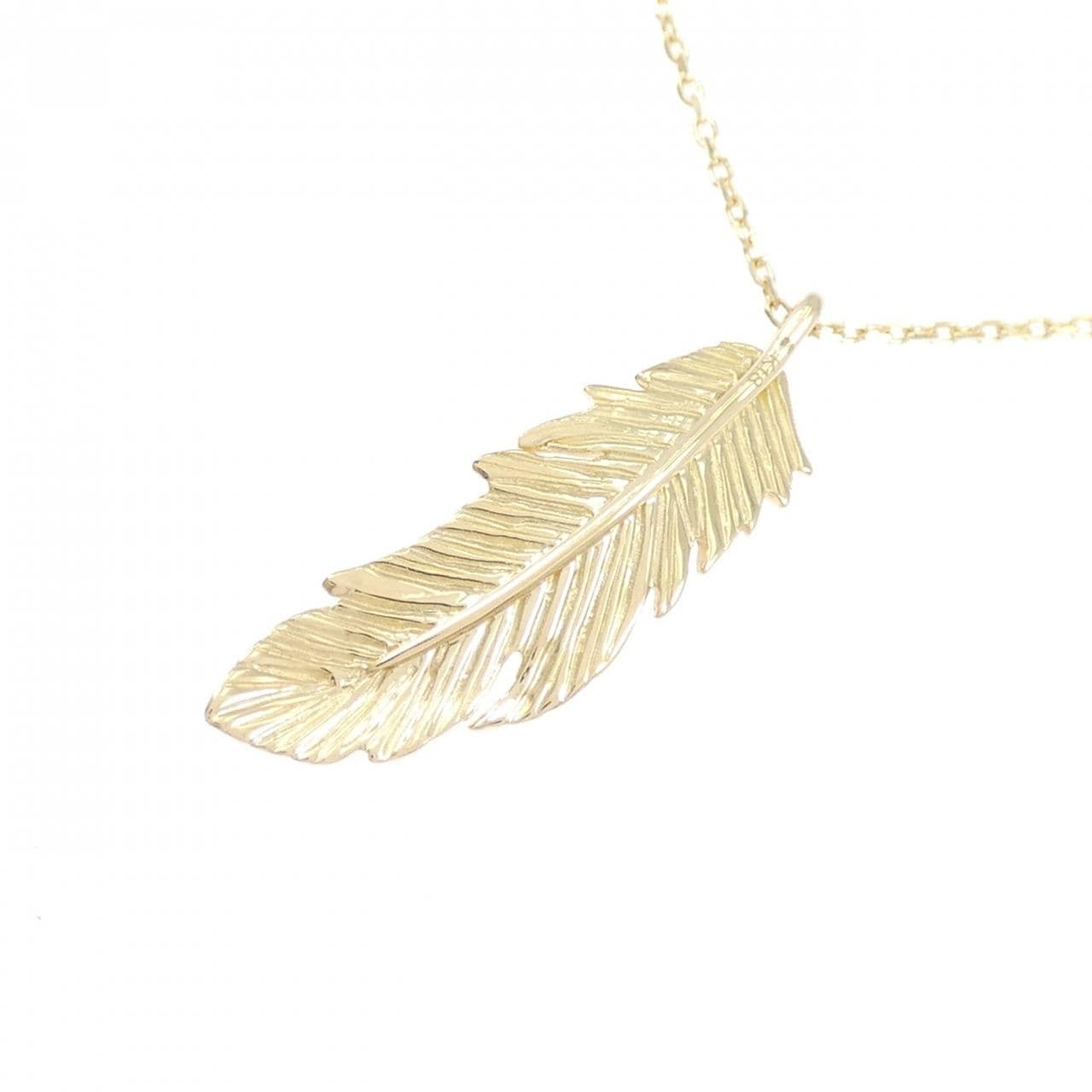 K18YG フェザー ネックレス