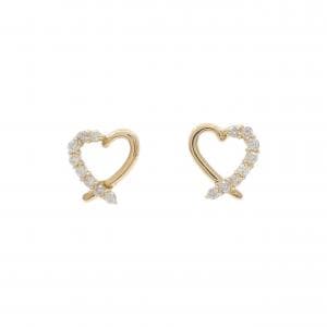 【新品】K18YG ハート ダイヤモンド ピアス 0.20CT