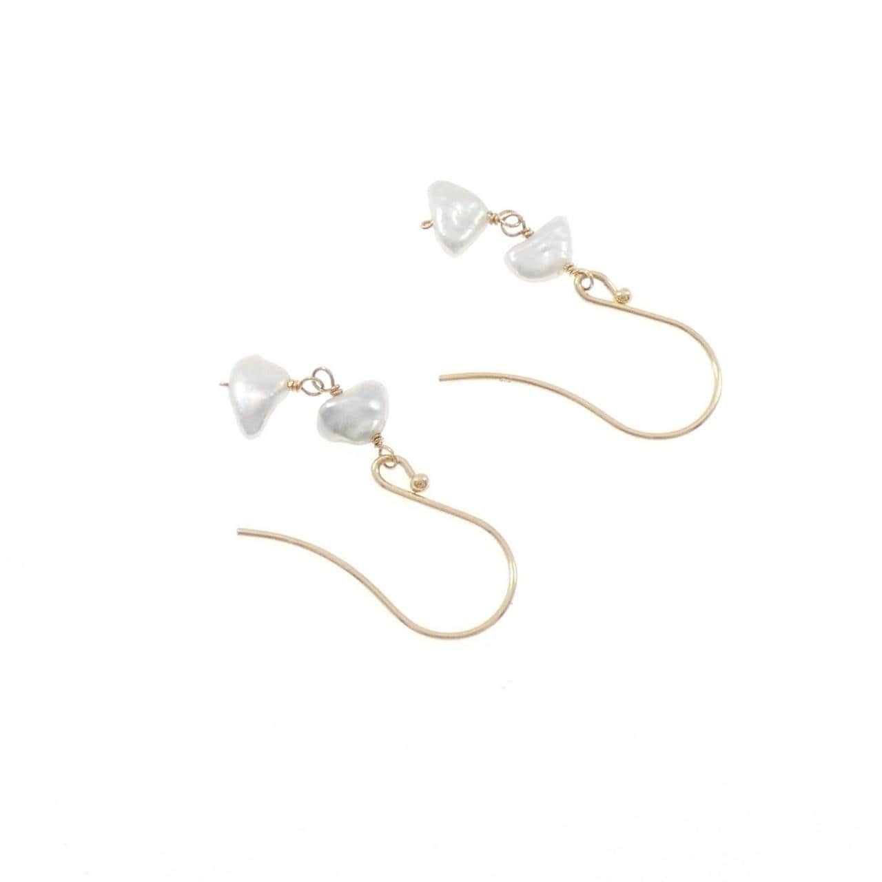 K18YG 淡水パール ピアス