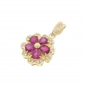 K18YG ルビー ペンダント 2.34CT