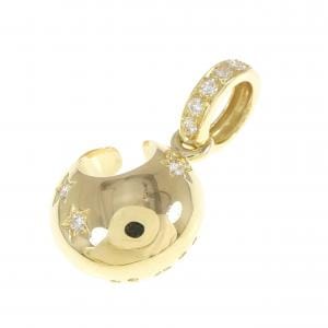 750YG ムーン×スター ダイヤモンド ペンダント 0.23CT