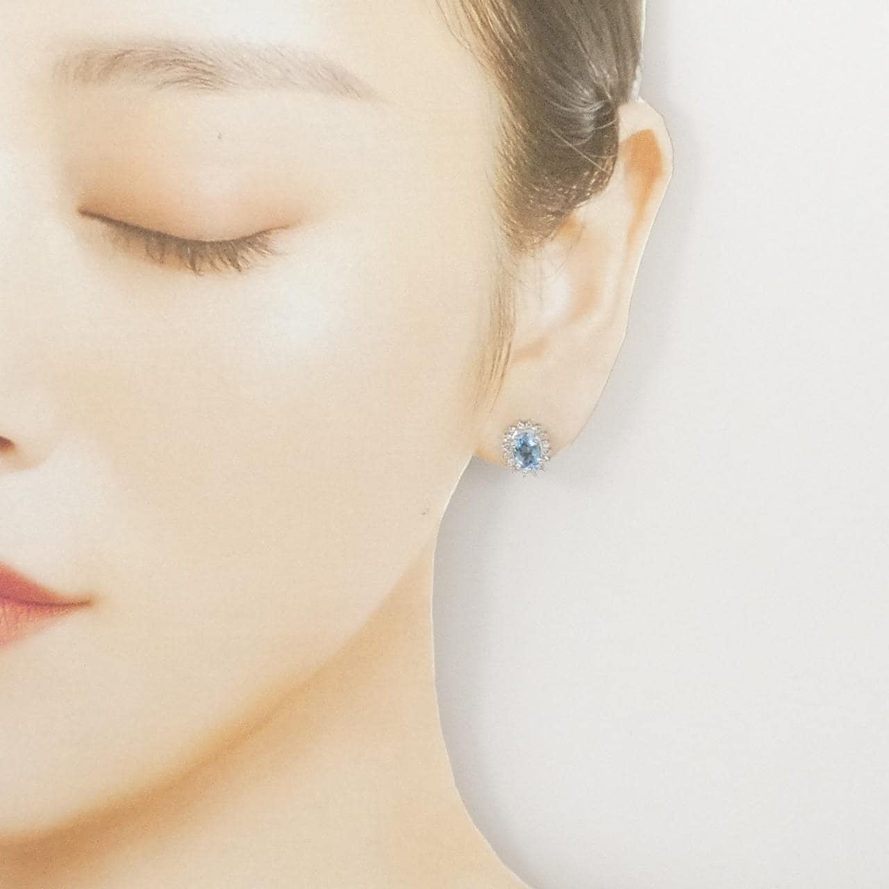 PT900 アクアマリン ピアス 1.24CT