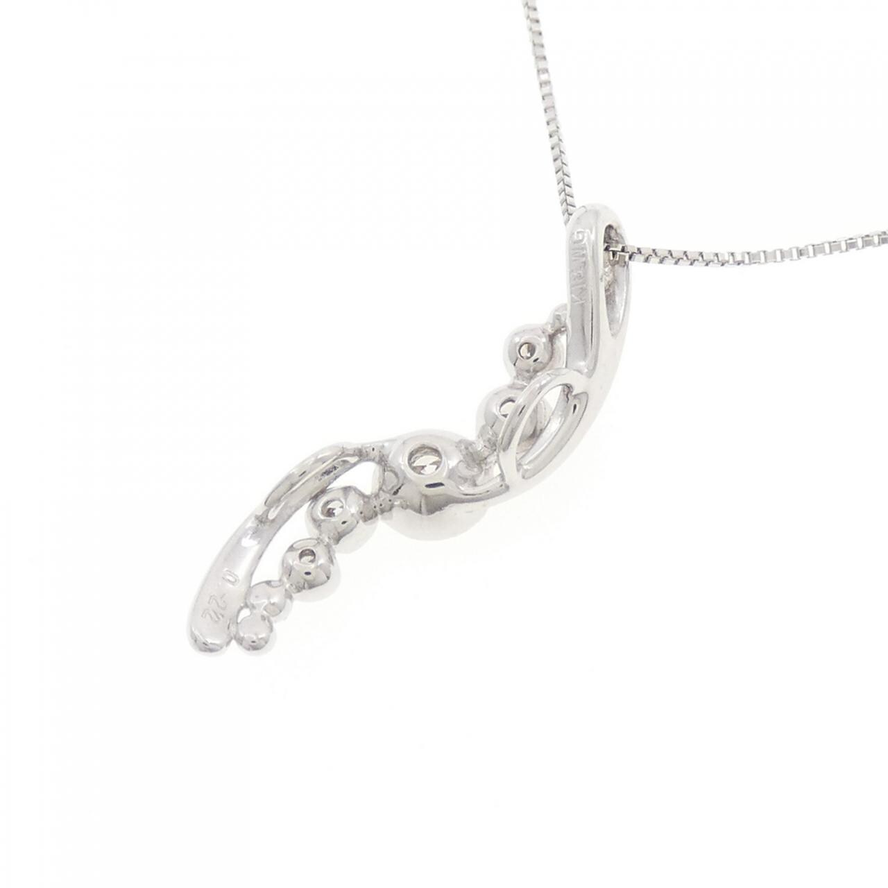 K18WG ダイヤモンド ネックレス 0.22CT