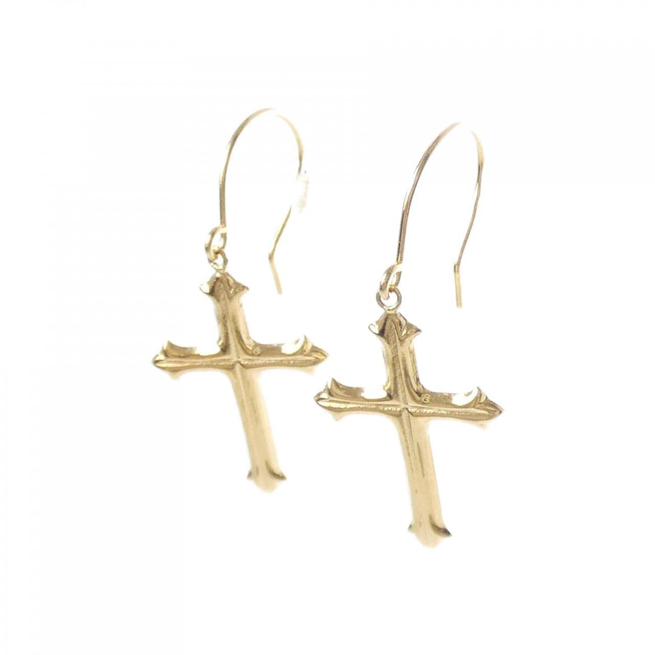 【新品】K18YG クロス ピアス