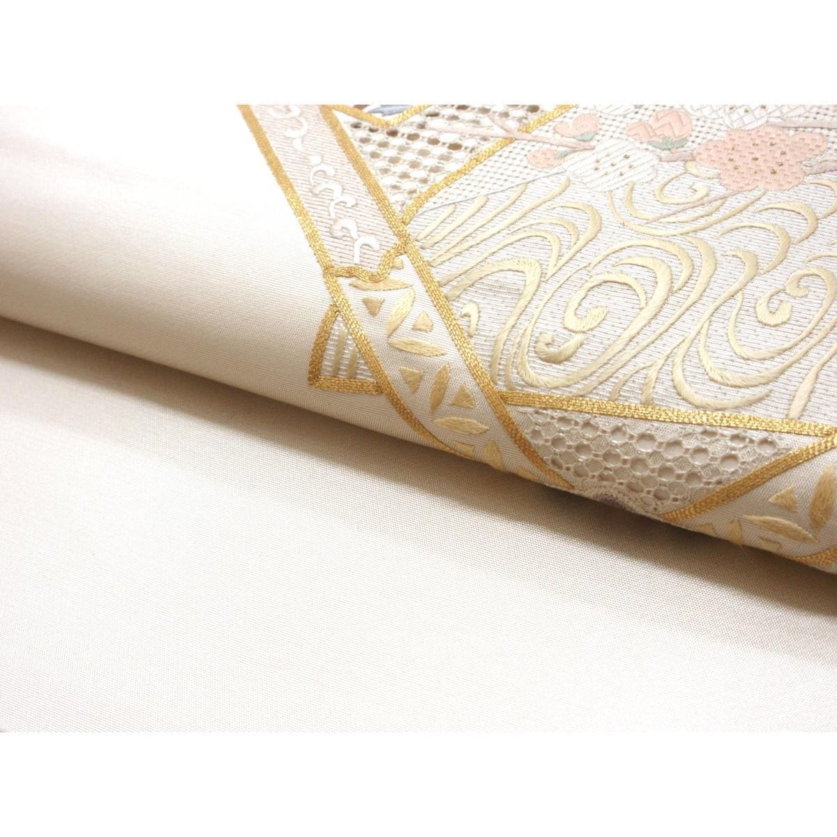 【未使用品】袋帯　引箔　刺繍加工