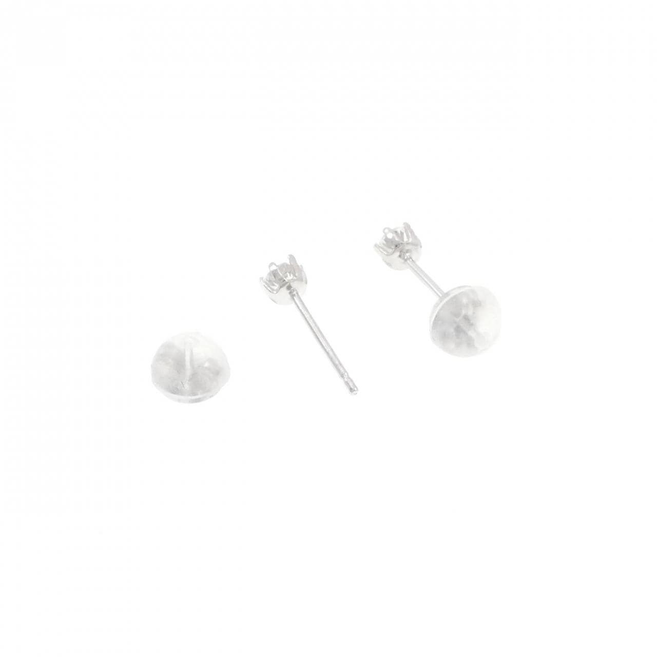 K14WG ソリティア キュービック ピアス