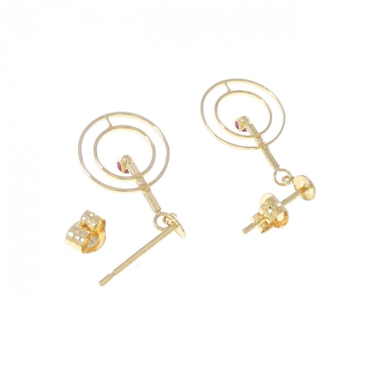 K18YG ルビー ピアス