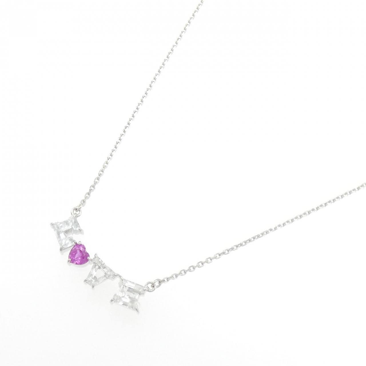 K18WG サファイヤ ネックレス 0.36CT
