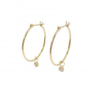【新品】K18YG 2WAY フープ ダイヤモンド ピアス 0.15CT