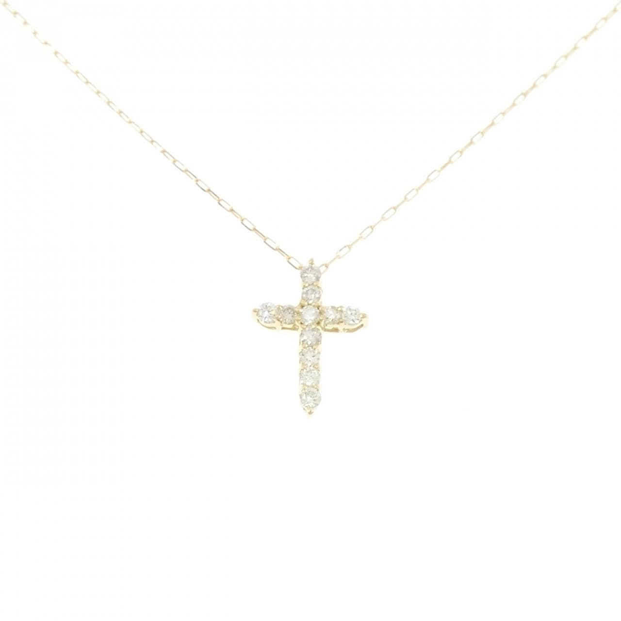 【新品】K18YG クロス ダイヤモンド ネックレス 0.10CT