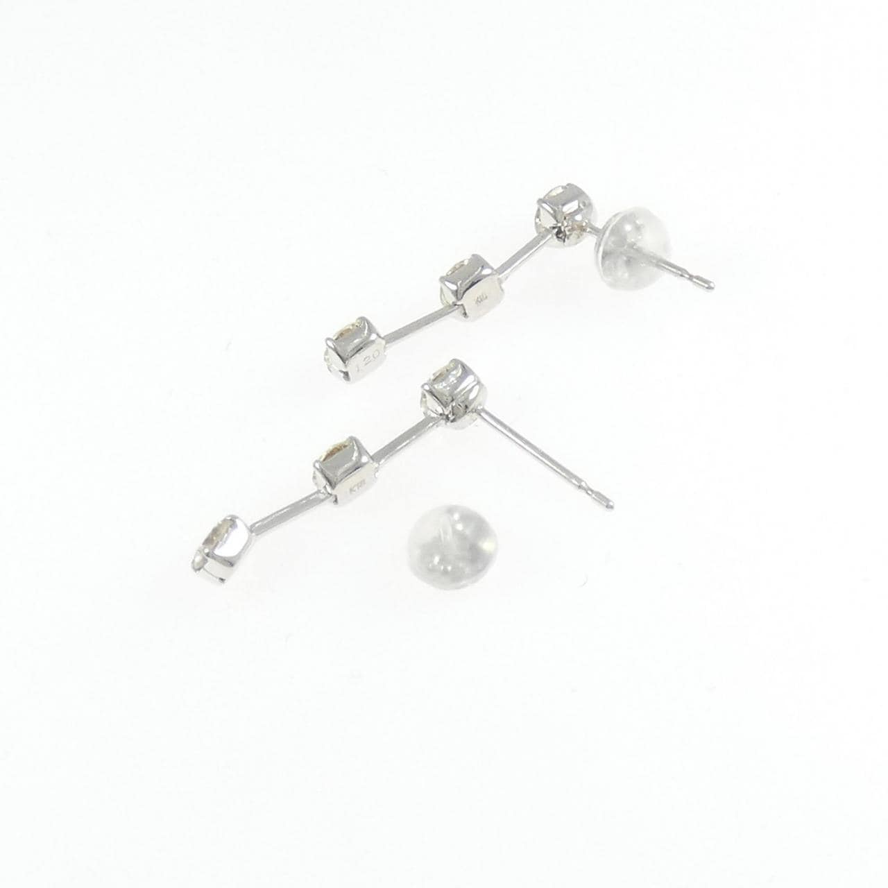 K18WG/K14WG ダイヤモンド ピアス 1.20CT