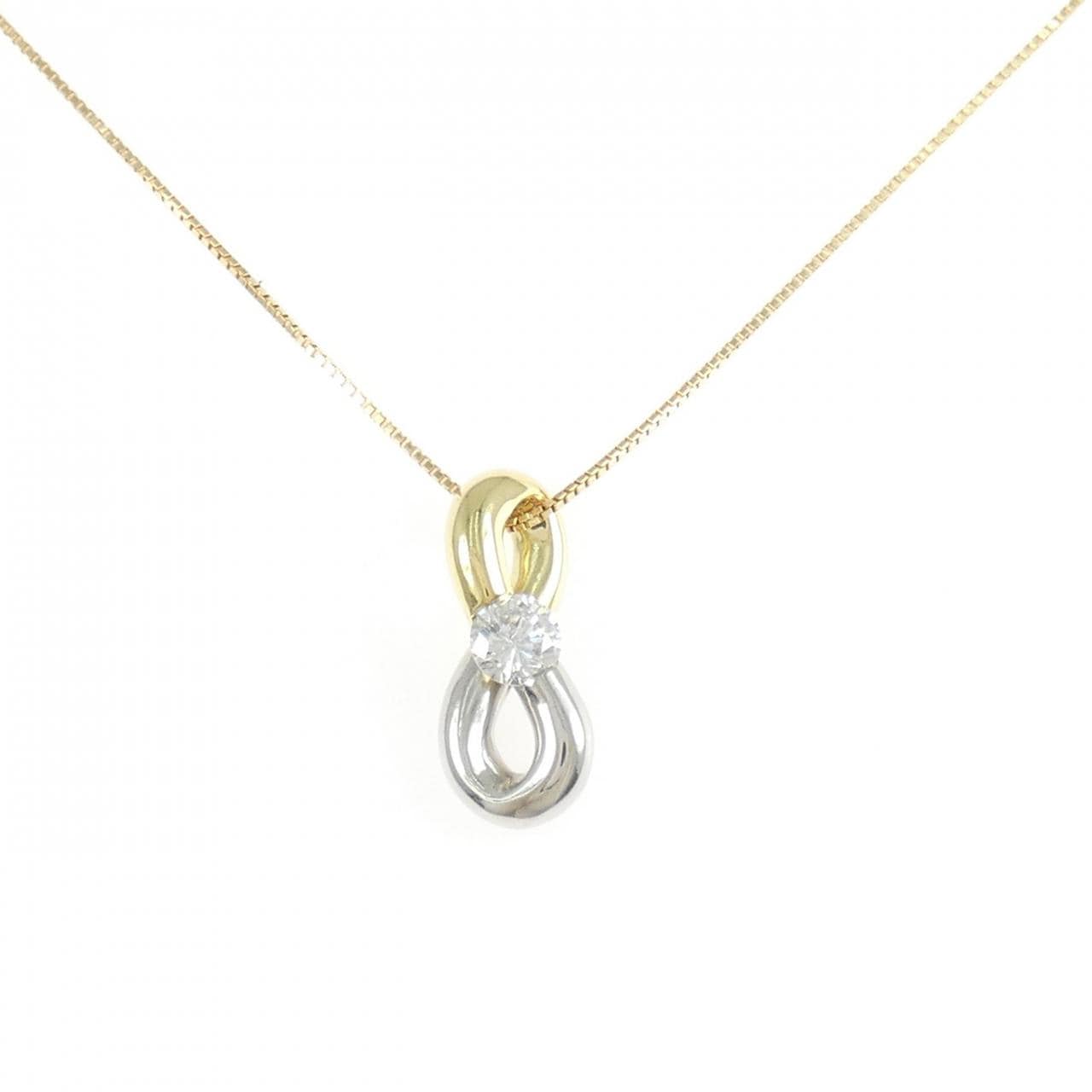 K18YG/PT900 ダイヤモンド ネックレス 0.368CT