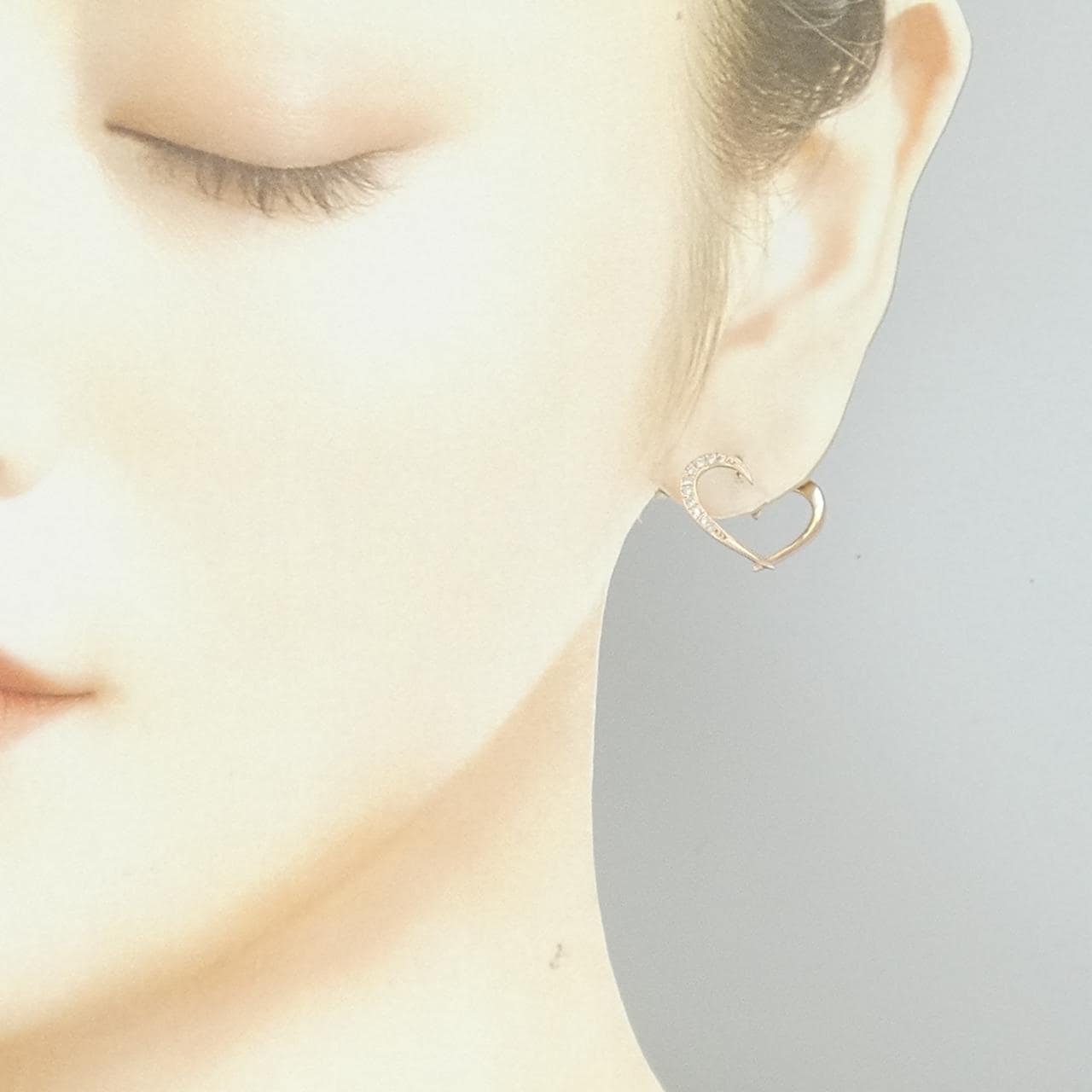 サマンサティアラ ハート ダイヤモンド ピアス 0.16CT