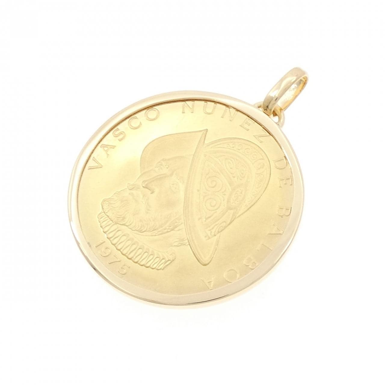 K18YG (frame) coin pendant