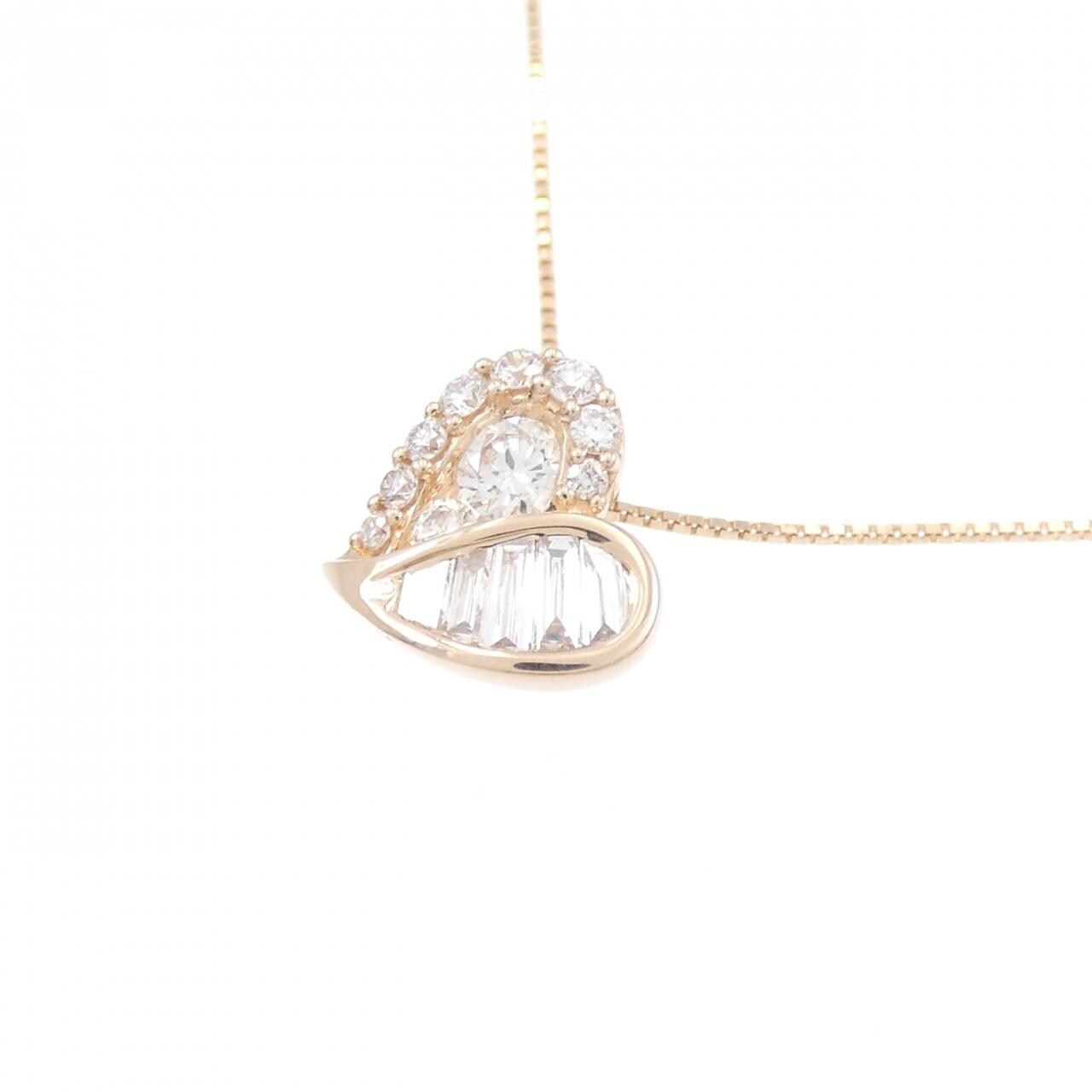 585PG/K10PG ハート ダイヤモンド ネックレス 0.29CT