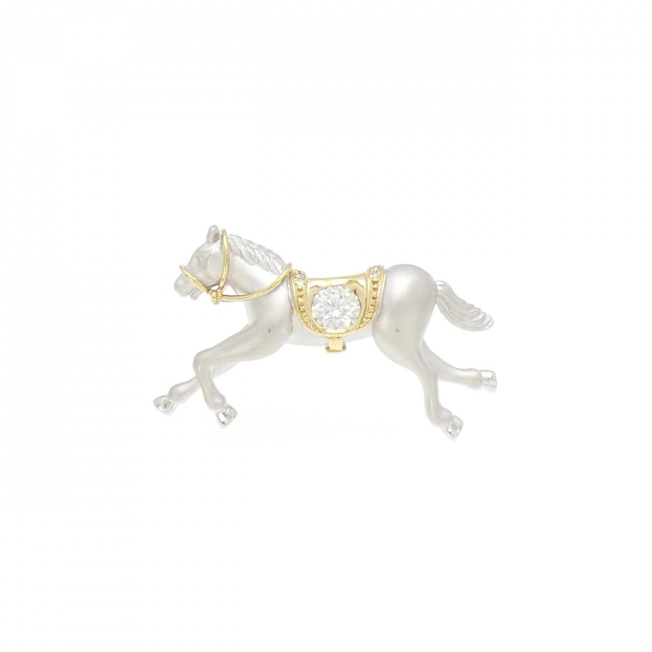 MIKIMOTO馬鑽石胸針 0.40CT