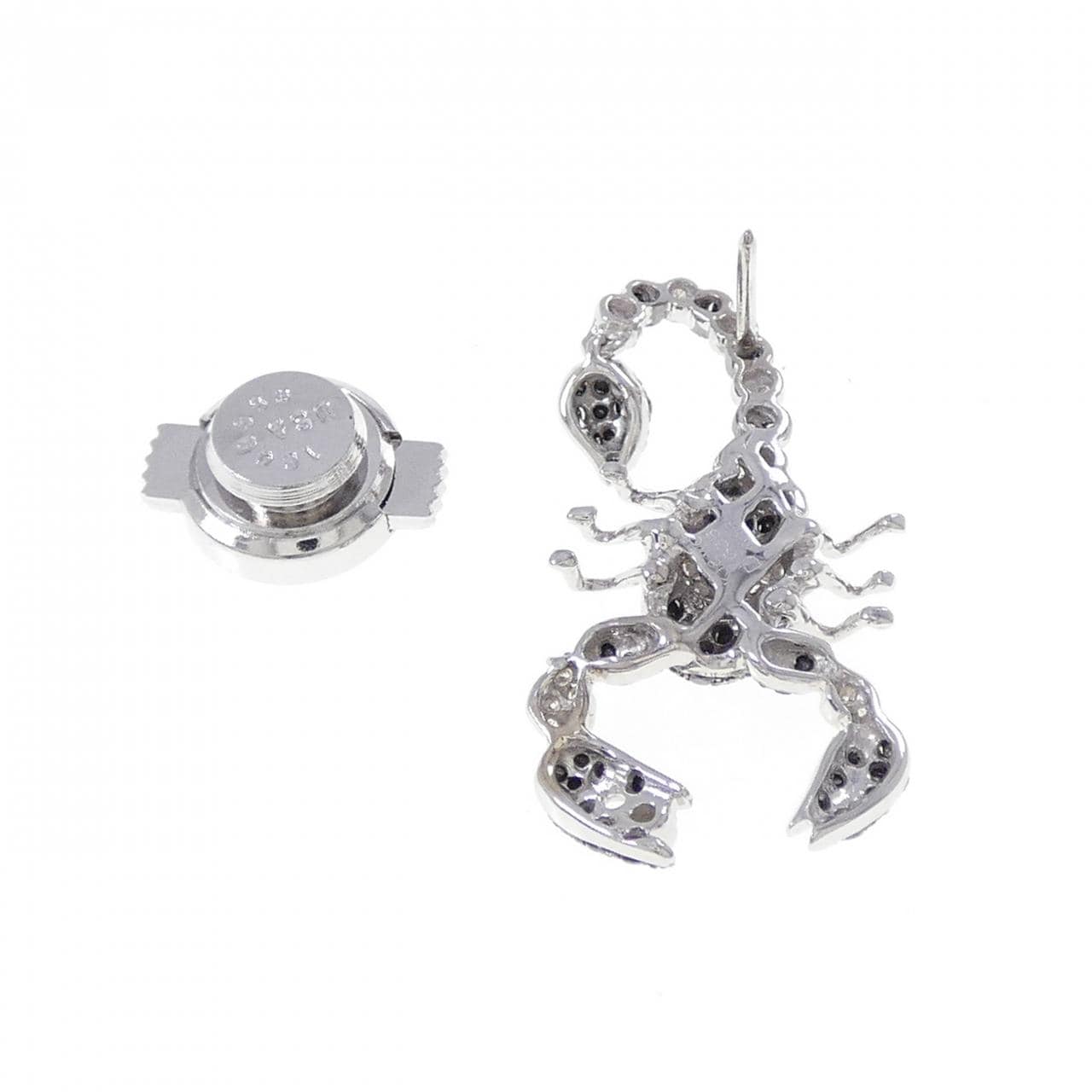 K18WG スコーピオン ダイヤモンド ブローチ 0.36CT