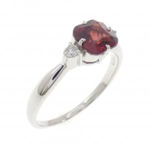 PT900 フラワー ガーネット リング