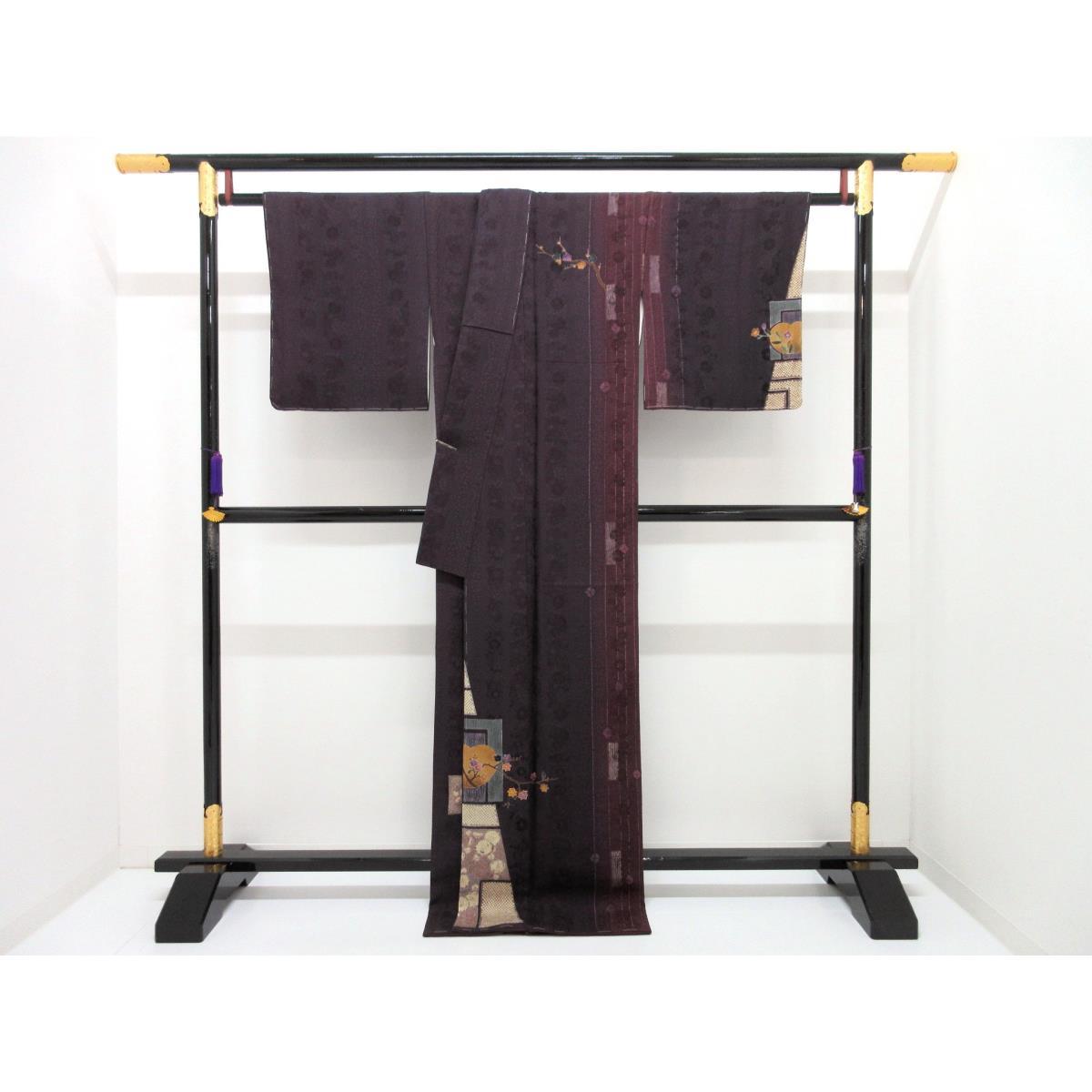 [Unused items] Visiting Kimono with Yuzen Gold Coloring and Shibori Embroidery