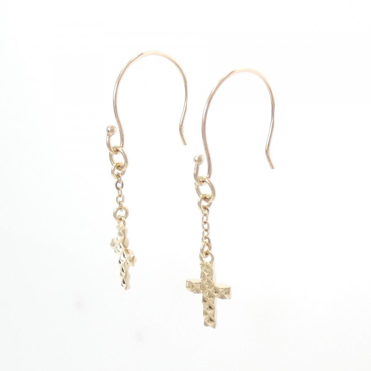 K10PG cross earrings