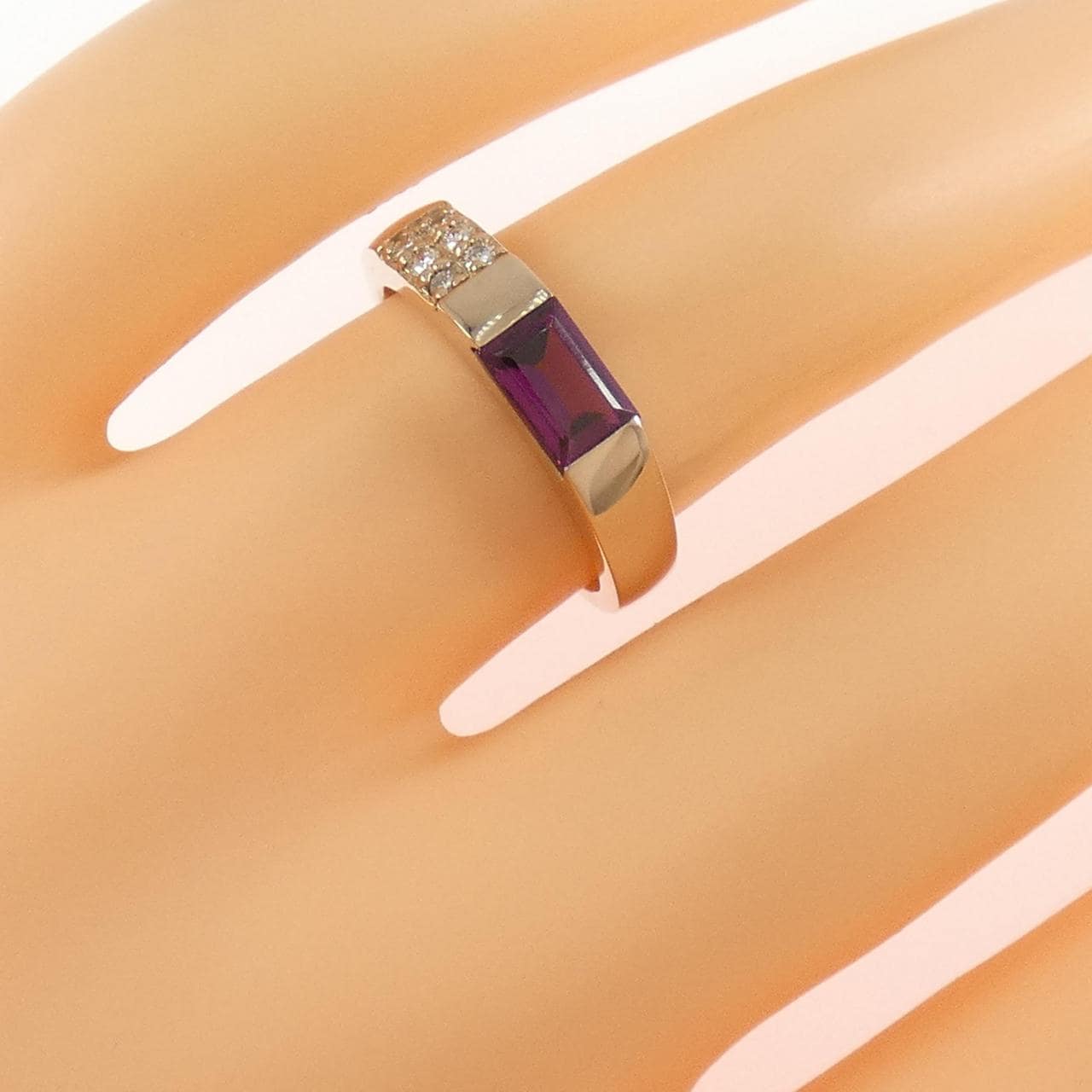 K18PG ガーネット リング